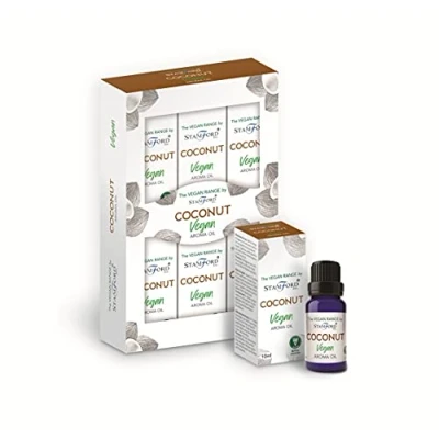 Image of The Vegan Range by Stamford Aroma Oils. 6packs x 10ml Coconut