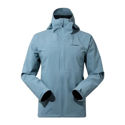 Image of Berghaus Men&#039;s Arnaby Lightweight Stretch Waterproof Hooded Jacket, Soft Slate, S
