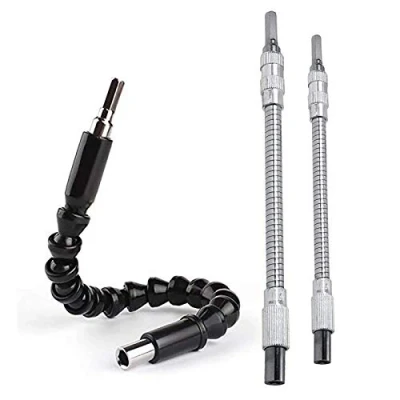 Image of Flexible Drill Bit Extension, Fortspang 3 pcs Screwdriver Bits Sets Extension 1/4 Drive for Electronic Screwdriver(200mm&amp;300mm)