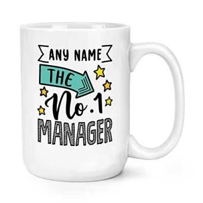 Image of Personalised No.1 Manager Name 15oz Large Mug Cup