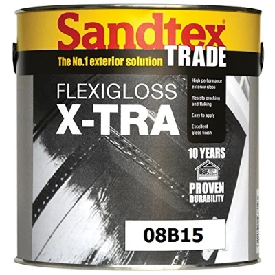 Image of 2.5L Sandtex Trade Flexigloss Magnolia 2.5Ltr exterior Flexible Gloss 08B15 Flexi X tra superior paint for wood and metal