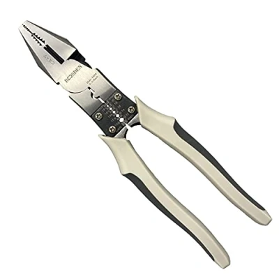 Image of BOOSDEN Linesman Pliers Heavy Duty,8inch Multitools Industrial Combination with Wire Stripper Crush Crimper Side Cutter Winding Function,Screw Remover a Portable Tools Belt Holster