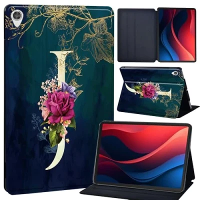 Image of Tablet Case Lenovo Tab M10 HD 2ND Gen 10.1 inch (TB X306X/X306F) lightweight Embossed Flip PU Leather Cover Ultra Thin (initial letter J)