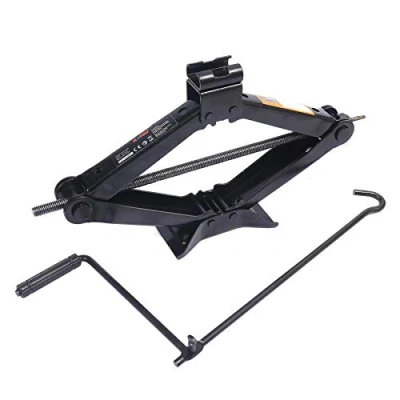 Image of KATSU Scissor Jack 2 Ton Car Wind Up Lifting Screw Lift Height 98mm to 420mm for Van Vehicles Tyre Repair Changing Tool (Black) 161103