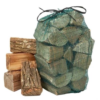 Image of Premium Hardwood Logs Kiln Dried Hotter &amp; Longer Burning 12.5KG Approx (1 x 40L Net). For Log Burners, Stoves, Open Fires, Easy Lighting Logs. Cut and in Wales