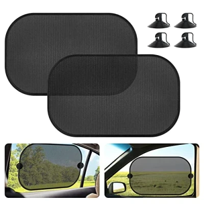 Image of Romon Car Sun Shade with UV Protection, Window Protection for Children, Side 50 x 30 cm, Pack of 2