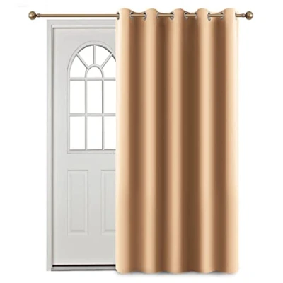 Image of Imperial Rooms Eyelet Blackout Curtains Ring Top Window Thermal Insulated Panel for Bedroom Living Room (Beige, 66x84 (167x213cm))
