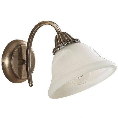 Image of Lindby wall light Mialina, 20 cm, antique brass, metal, glass