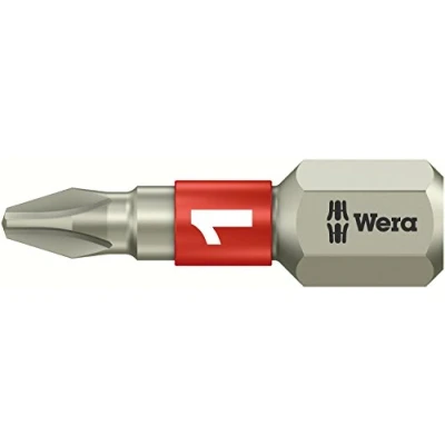Image of Wera 05073610001 PH1 x 25 mm 3851/1 TS SB Stainless Steel Bits Silver