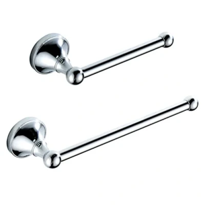 Image of LSOAARRT 2pc Bathroom Accessories Set Towel Ring and Toilet Roll Holder Antique Brass Wall Mounted, Brushed Bronze (Silver)