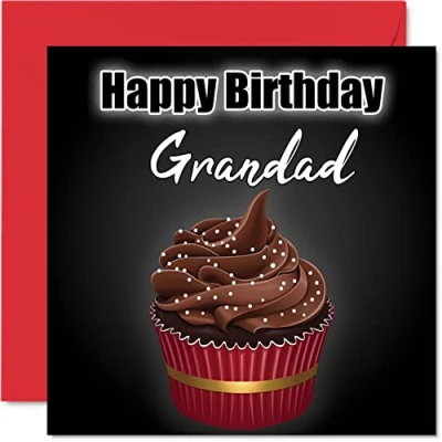 Image of Stylish Birthday Cards for Grandad Cupcake Fun Happy Card from Grandson Granddaughter, Gifts, 145mm x Bday Greeting