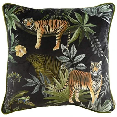 Image of Evans Lichfield Jungle Tiger Cushion Black Size 43 cm x