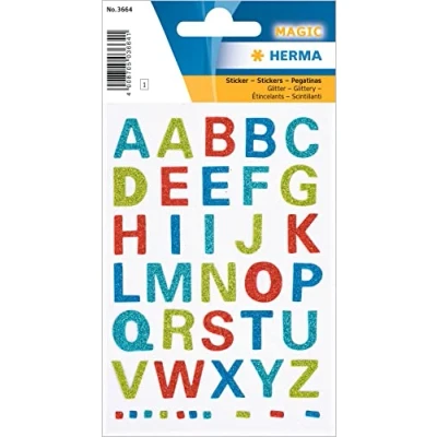 Image of HERMA Glitter Sticker Permanent Letters
