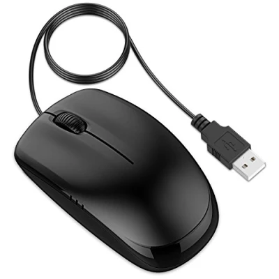 Image of JETech 0776 3 Button Wired USB Optical Mouse Black