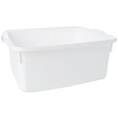 Image of Addis 517639 Plastic Butler Large Rectangular Bowl, White, 12.5 Litre, 33 x 42 17 cm