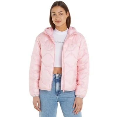 Image of Tommy Hilfiger Women&#039;s Tjw Quilted Tape Hood Puffer Ext Dw0dw17242 Padded Jackets, Pink (Ballet Pink), M