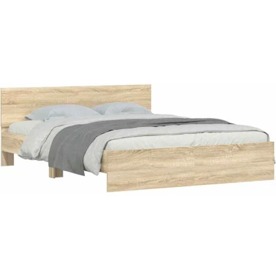 Image of vidaXL Bed Frame without Mattress Sonoma Oak 140x200 cm
