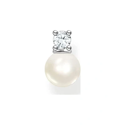 Image of Thomas Sabo Women Single Stud Earring Pearl with White Stone 925 Sterling Silver H2214 167 14
