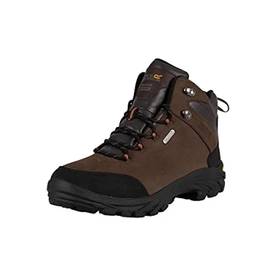 Image of Regatta Men Burrell Leather High Rise Hiking Boots, Brown (Peat 6v3), 9 UK (43 EU)