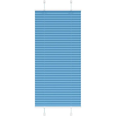 Image of vidaXL Pleated Blind Blue 60x150 cm Fabric Width 59.4 Polyester