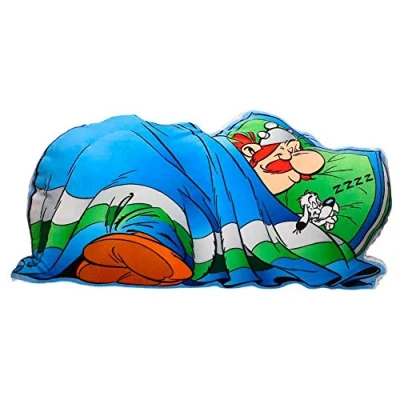 Image of SD toys Obelix Sleeping COJIN Shape Asterix, Acrylic, Blue, 73 x 34 14 cm
