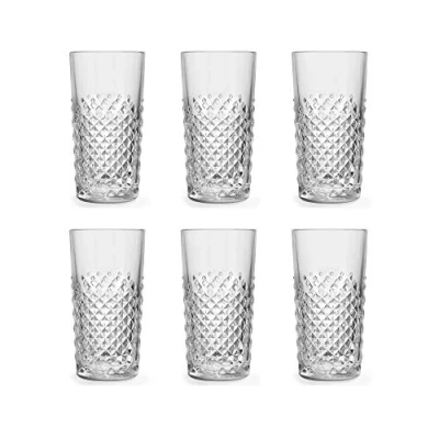 Image of Libbey Carats Long Drink Glass 41cl / 410ml Set of 6 Classic Design Retro