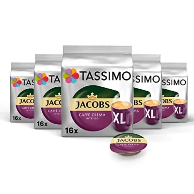 Image of TASSIMO Jacobs Caffe Crema Intenso XL Coffee Pods 5 Packs (80 Drinks)