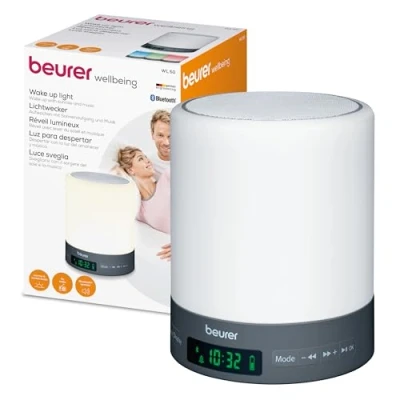 Image of Beurer WL50 Wake Up Light Daylight Table Lamp Helps to Support The Sleep Rhythm LED Technology FM Radio with 10 Memory Spaces Bluetooth &amp; Aux Input 3 Levels