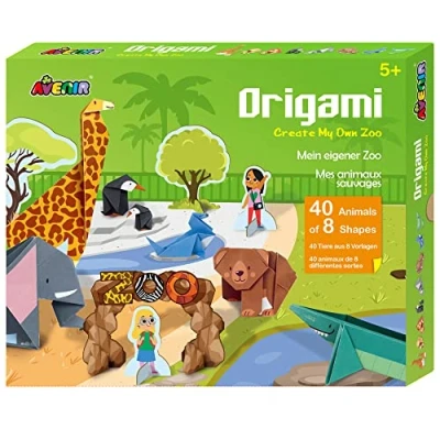 Image of Avenir CH211785 Animals Origami Kit Create My Own Zoo Creative Paper Making for Kids 6+, Multi Coloured, Mittel