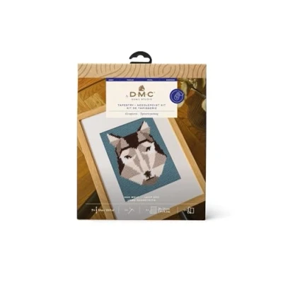 Image of DMC Tapestry &amp; Needlepoint Kit Geo Wolf by Quail Studio Easy