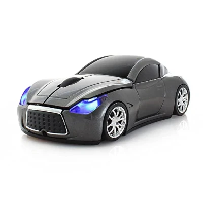 Image of ECOiNVA Wireless Sports Car Mouse Desktop Laptop Computer 2.4GHz Office Optical (Gray)