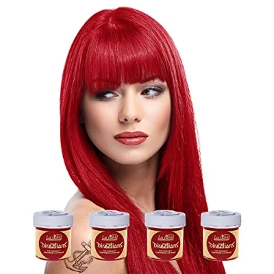 Image of La Riche Directions 4 Pack Of Semi Permanent Hair Dye / Colour (4 x 88ml) Poppy Red