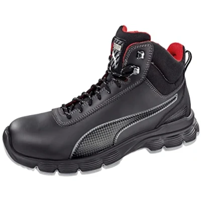 Image of Puma 630101 202 44 &quot;Pioneer&quot; safety Shoes, Mid S3, ESD SRC, Size 9.5, Black EN certified