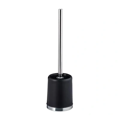 Image of Relaxdays WC Accessory Set, Toilet Round Holder, Exchangeable Brush Head, Black, Standard