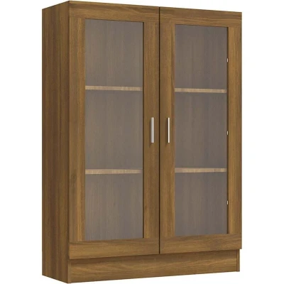 Image of vidaXL Vitrine Cabinet Brown Oak 82.5x30.5x115 cm Engineered Wood