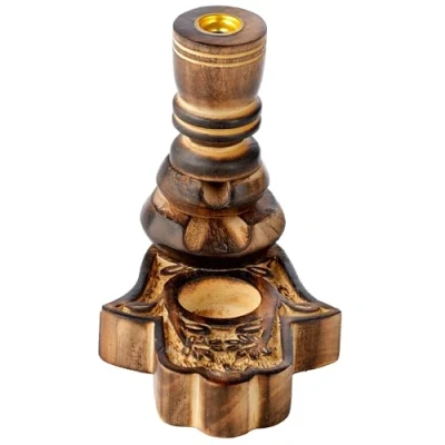 Image of Puckator Hamsa Garden Carved Mango Wood Backflow Incense Burner Zen Spiritual Modern Gothic Home Room Decor Decorations Meditation Accessories Stick Sticks Cone Holder Burners