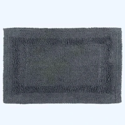 Image of HOMESCAPES Bath Mat, Luxury 1600gsm Extra Soft 100% Cotton, Reversible Bathroom Mats Non Slip, Washable, Super Absorbent, Quick Dry, Grey Rug, 50 x 80 cm