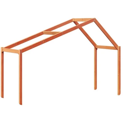 Image of vidaXL Kids&#039; Bed Roof Wax Brown 203x80.5x142 cm Solid Wood Pine