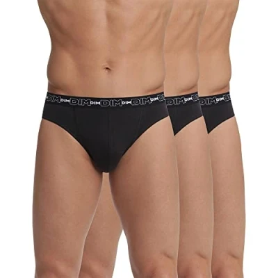 Image of DIM Men&#039;s Comfort Stretch Cotton x3 Brief, Black, L