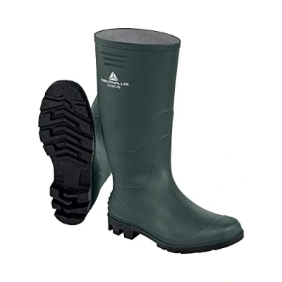 Image of Delta Plus Stone OB SRA Working Wellington Boots Slip Resistant Color: Green Black Size: 7