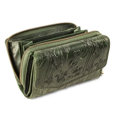 Image of MATADOR Sevilla RFID Blocker Leather Purse Women&#039;s Large with Gift Box Medium Many Compartments Wallet