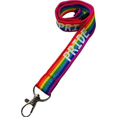 Image of 20mm Rainbow Pride Printed Neck Lanyard with Safety Breakaway