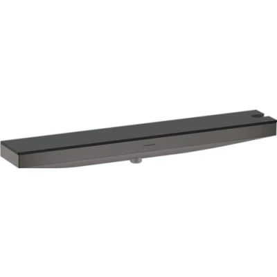 Image of Hansgrohe 26858340 Rainfinity Wall Outlet Porter 500 Shelf, Brushed Black Chrome, Shower Holder Right