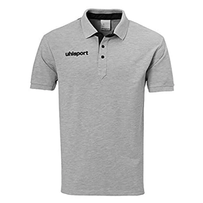 Image of Uhlsport Uhlsh Men Essential Prime Polo Shirt Men&#039;s Poloshirt Grey Melange/Black, Small