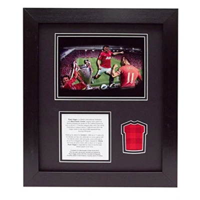 Image of Manchester United Ryan Giggs SWATCH Display Frame 11 x 13 Hand Made in Black
