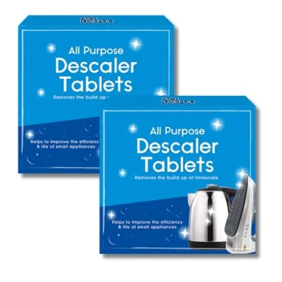 Image of Descaler Tablets Pack of 2 Powerful Limescale Removal, Improves Efficiency and Life Appliances, Iron Descaling tabs for Steam Kettle Cleaner Coffee Machines, Tough Scale Remover Sachets