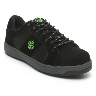 Image of Apache Kick Suede Safety Trainer Black Size 11 UK Steel Toe Cap Midsole Protection Lightweight Rubber Outsole Canvas Upper