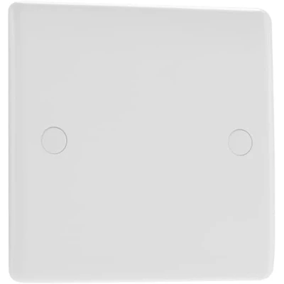 Image of BG Electrical 894 Single Blank Plate, White Moulded, Round Edge