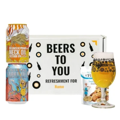 Image of Personalised Beavertown British Craft Beer Gift Set with Glass Premium Selection, Gifts For Him, Her, Christmas, Birthday&#039;s, Father&#039;s Day