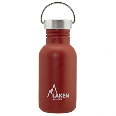 Image of LAKEN Unisex Adults Very Robust Stainless Steel Bottle 0.5 L Red with Vintage Lid